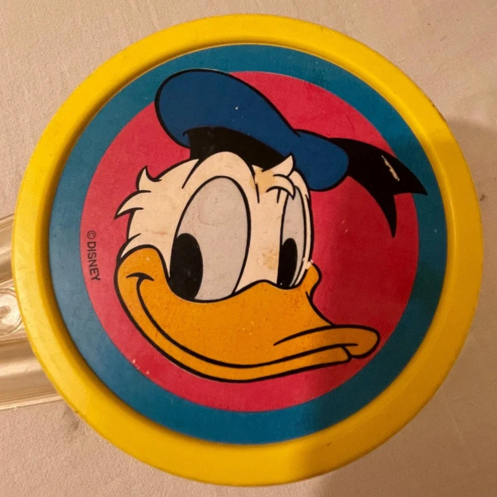 Vintage Disney Donald Duck & Minnie Mouse Push Popper Toy‎ with Beads